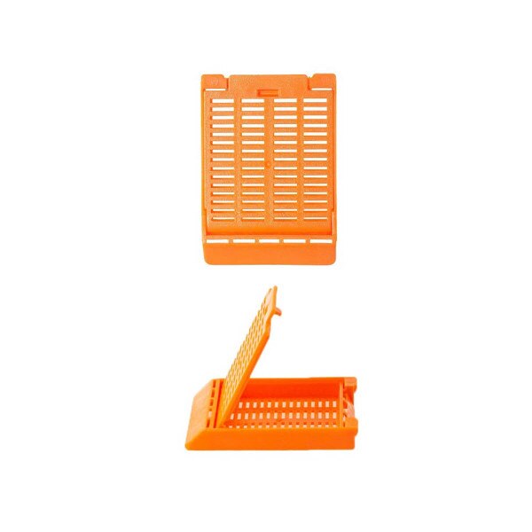 Hinged Tissue Cassette, orange